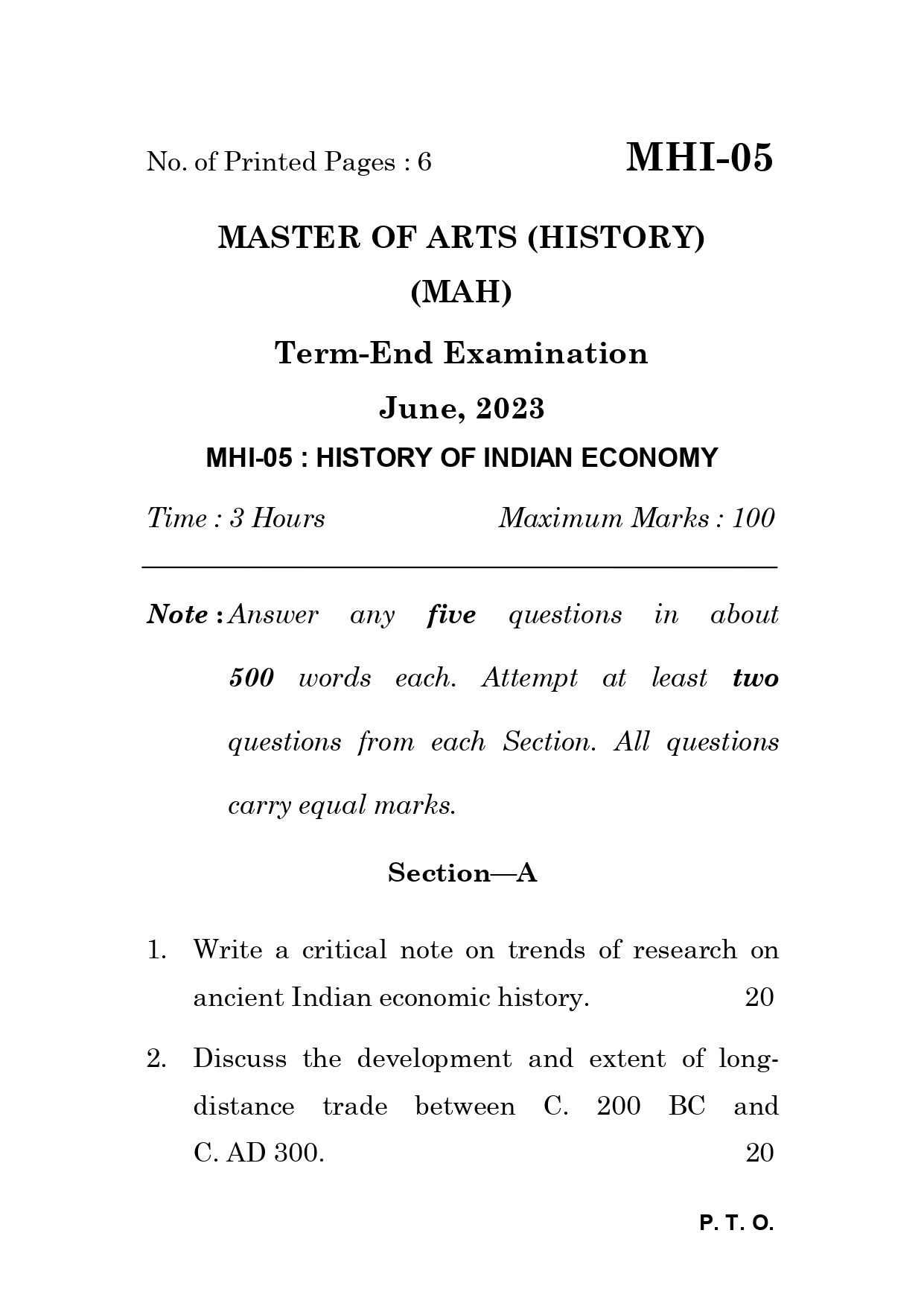 IGNOU MHI 05 Solved Previous Year Question Paper – JUNE 2023 (Hindi Medium) – Download PDF