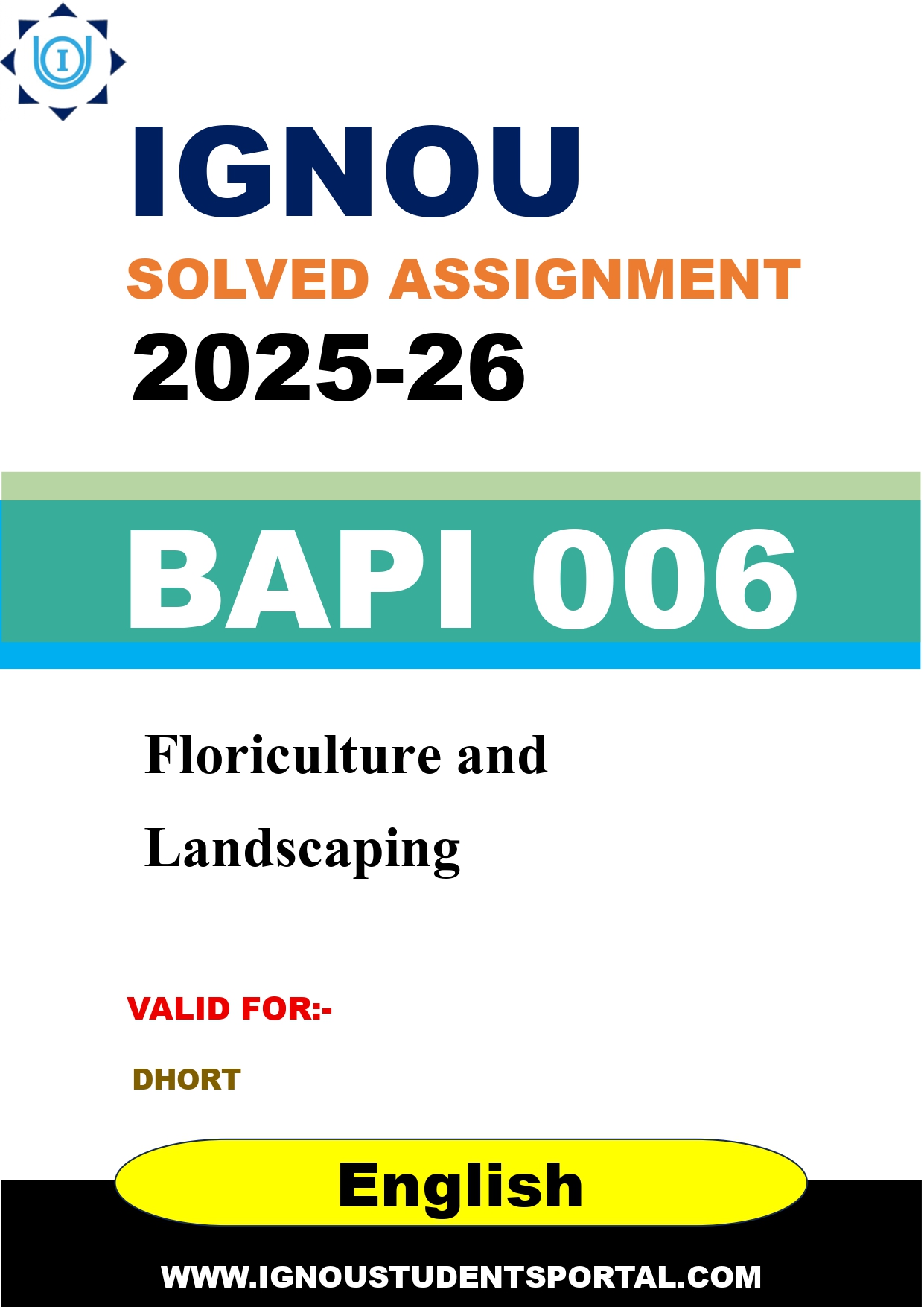 IGNOU BAPI 006 Solved Assignment 2025-2026 (English Medium) – Download PDF