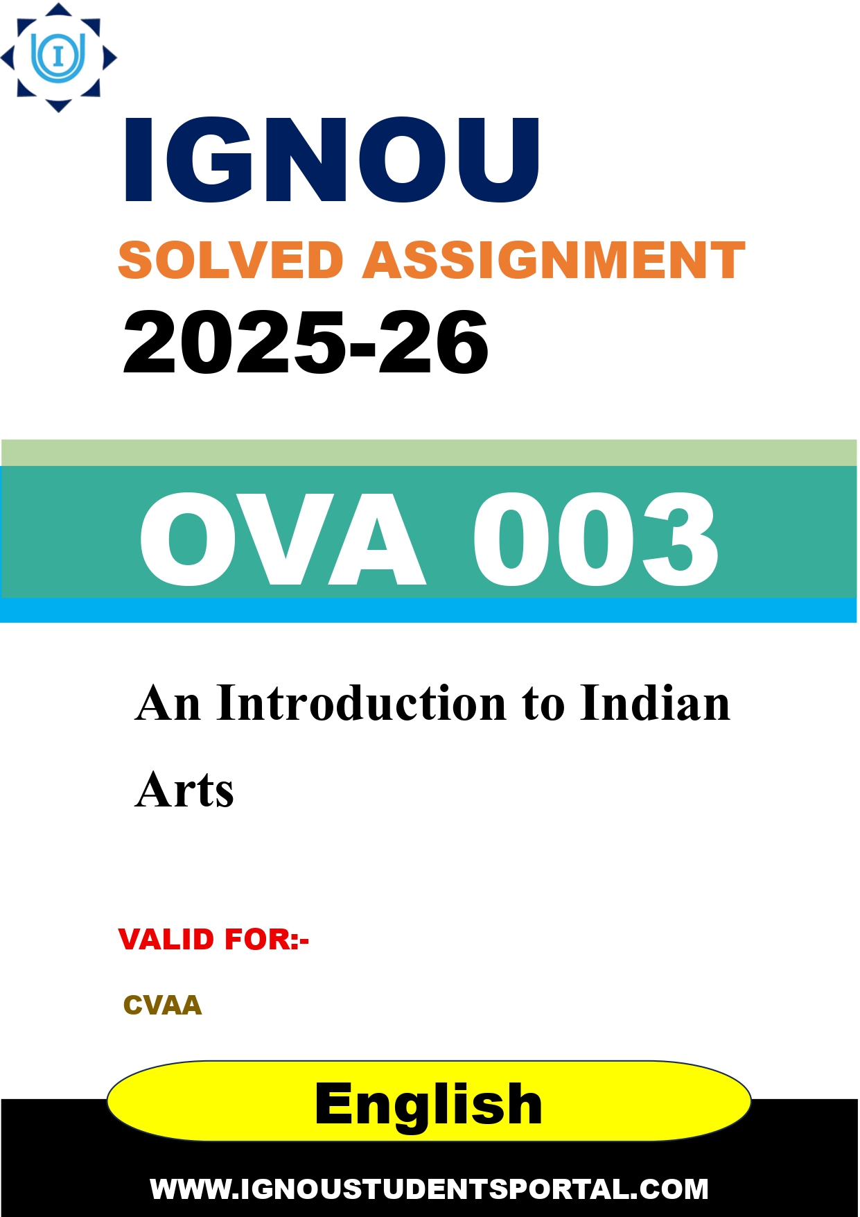 IGNOU OVA 003 Solved Assignment 2025-2026: An Introduction to Indian Arts (English Medium) | IGNOU Students Portal