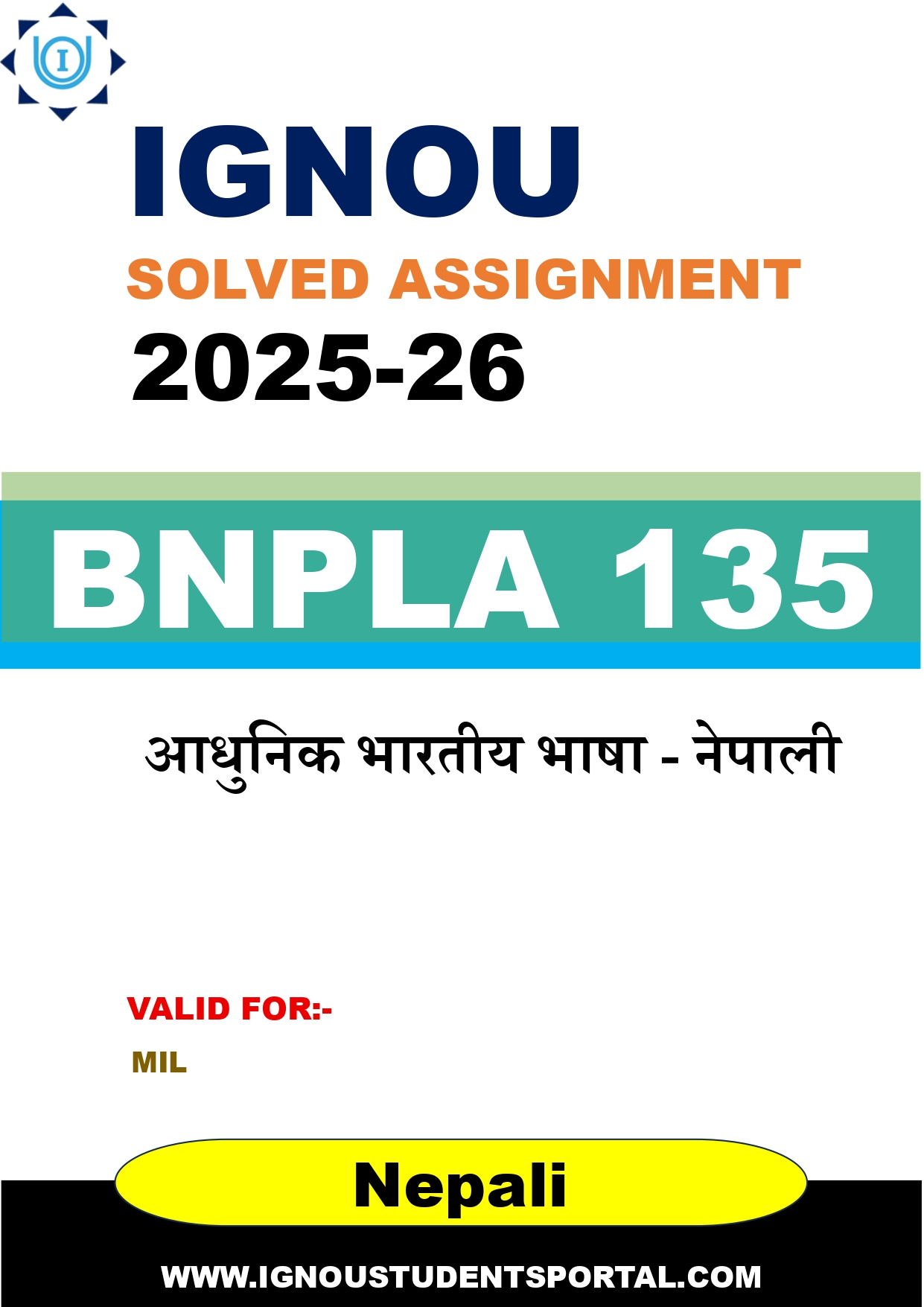 IGNOU BNPLA 135 Solved Assignment 2025-2026 (Nepali Medium) – Download PDF