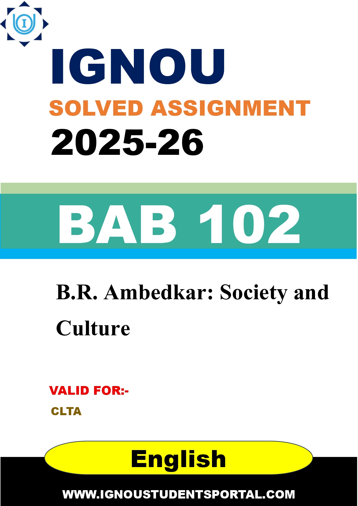 IGNOU BAB 102 Solved Assignment 2025-2026 (English Medium) – Download PDF