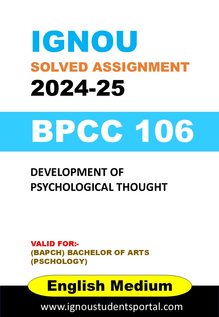 IGNOU BPCC 106 Solved Assignment 2024-25 (English Medium) – Download PDF