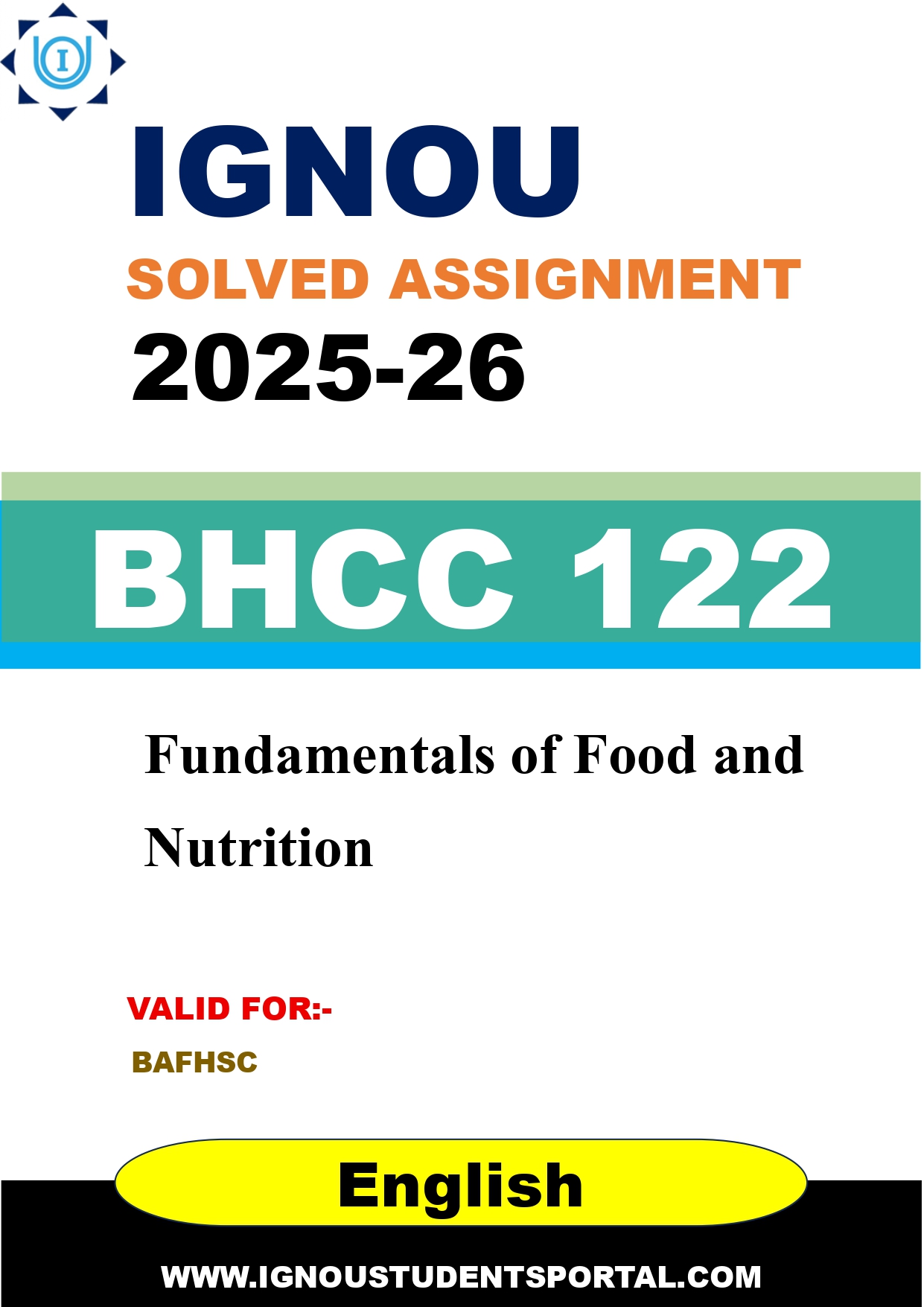 IGNOU BHCC 122 Solved Assignment 2025-2026 (English Medium) – Download PDF