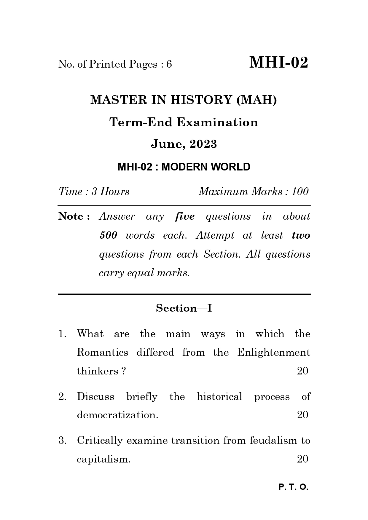 IGNOU MHI 02 Solved Previous Year Question Paper – June 2023 (Hindi Medium) – Download PDF