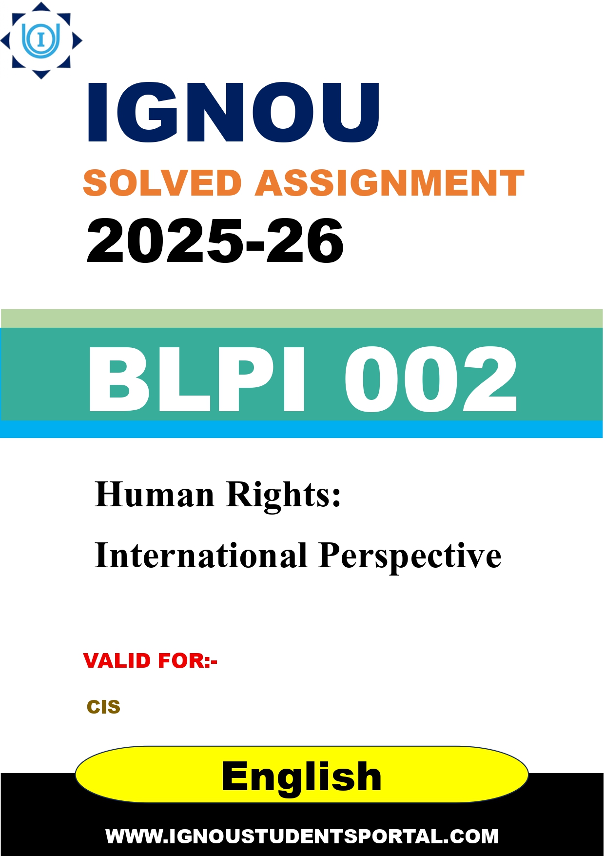 IGNOU BLPI 002 Solved Assignment 2025-2026: Human Rights: International Perspective (English Medium) | IGNOU Students Portal