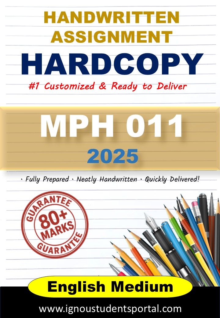 IGNOU Handwritten Assignment Hardcopy – MPH 011 (STATISTICAL MECHANICS) 2025, ENGLISH Medium