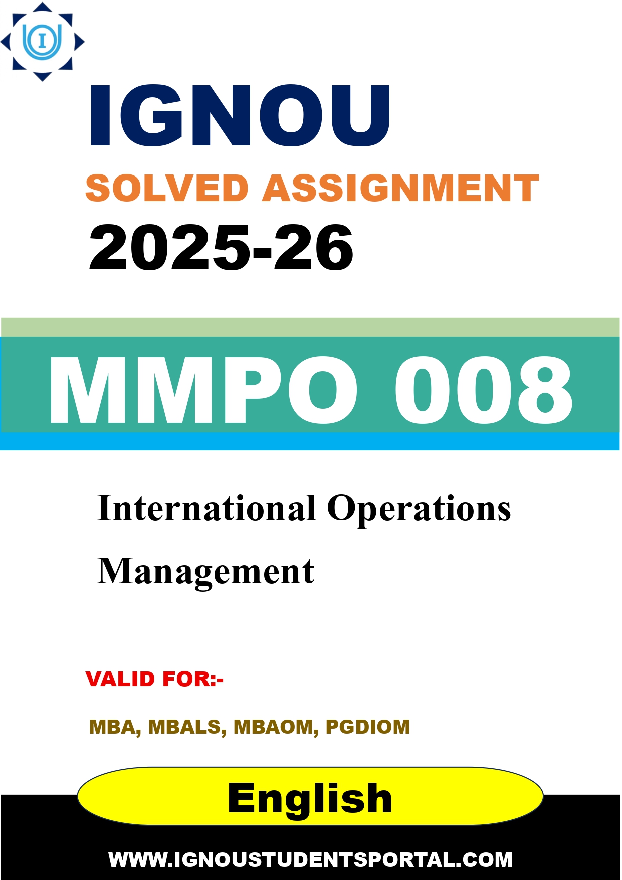 IGNOU MMPO 008 Solved Assignment 2025-2026 (English Medium) – Download PDF