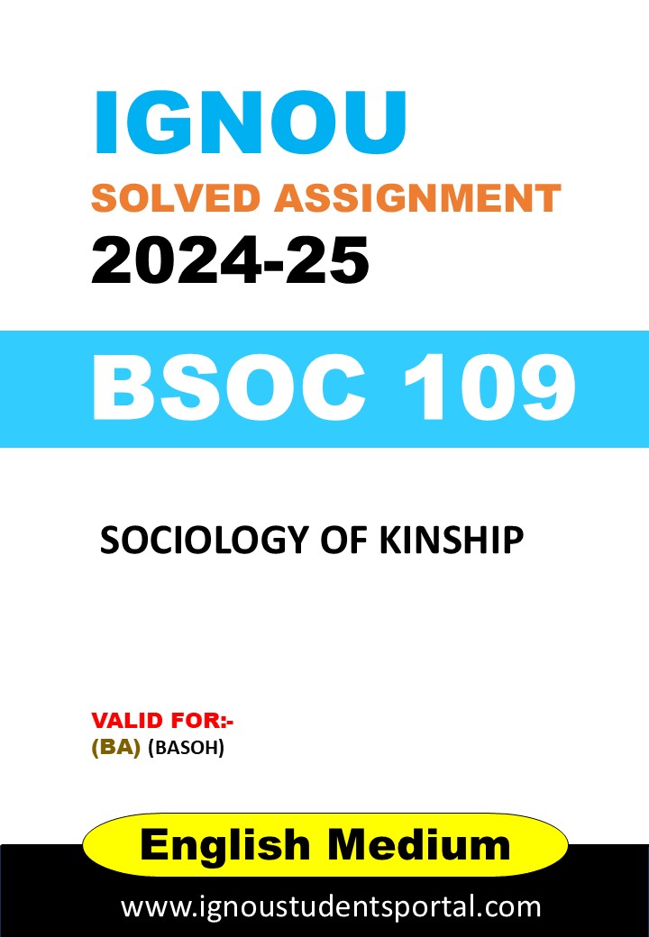 IGNOU BSOC 109 Solved Assignment 2024-25 (English Medium) – Download PDF