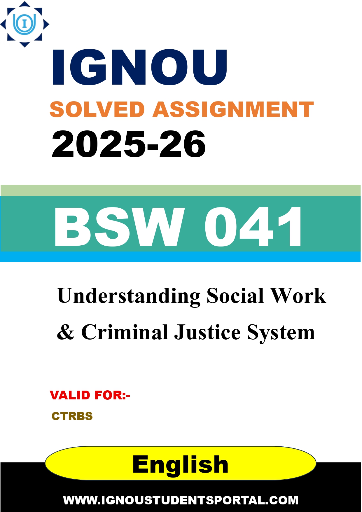IGNOU BSW 041 Solved Assignment 2025-2026 (English Medium) – Download PDF