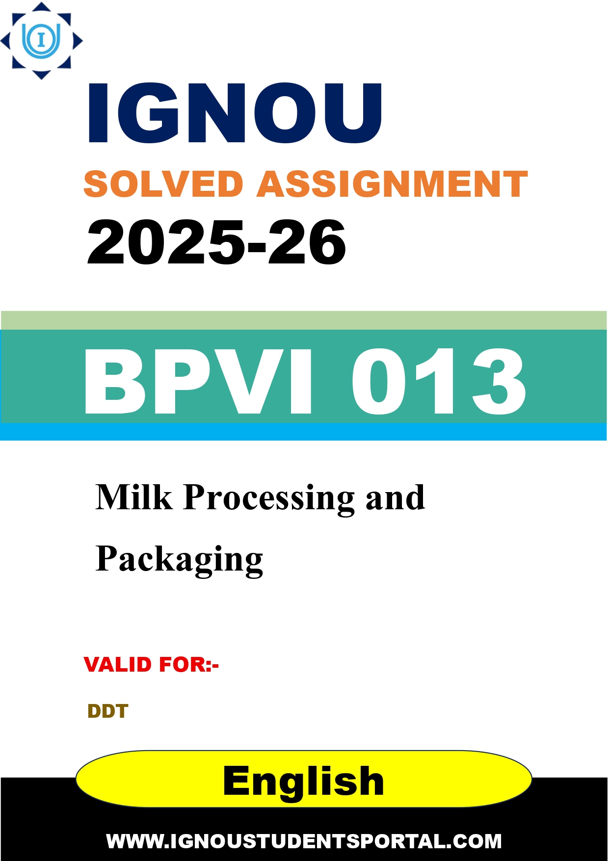 IGNOU BPVI 013 Solved Assignment 2025-2026 (English Medium) – Download PDF