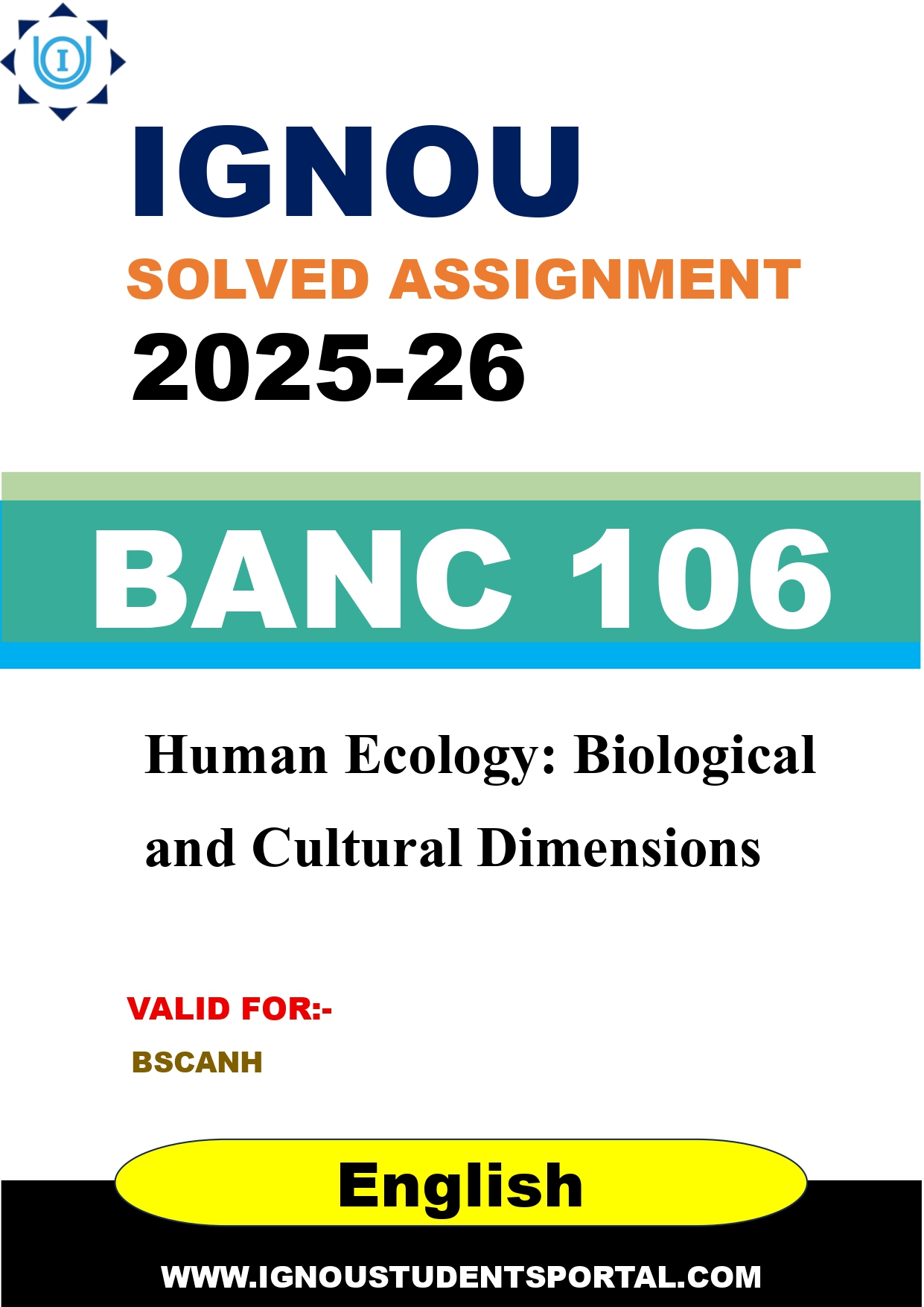 IGNOU BANC 106 Solved Assignment 2025-2026 (English Medium) – Download PDF