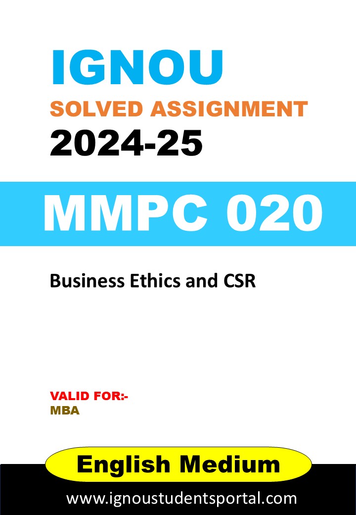 IGNOU MMPC 020 Solved Assignment 2024-25 (ENGLISH Medium) – Download PDF