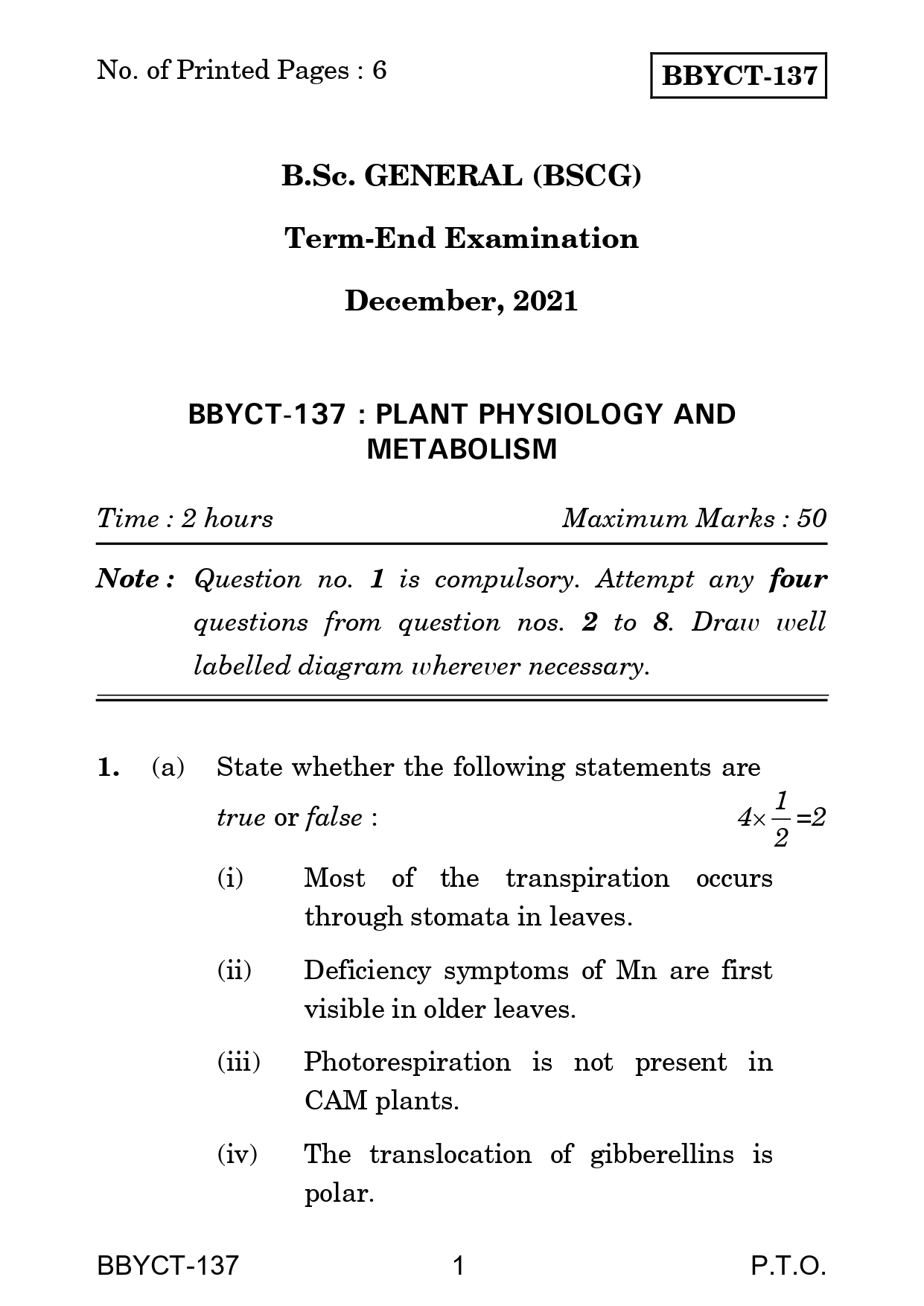IGNOU BBYCT 137 Solved Previous Year Question Paper – December 2021 (English Medium) – Download PDF