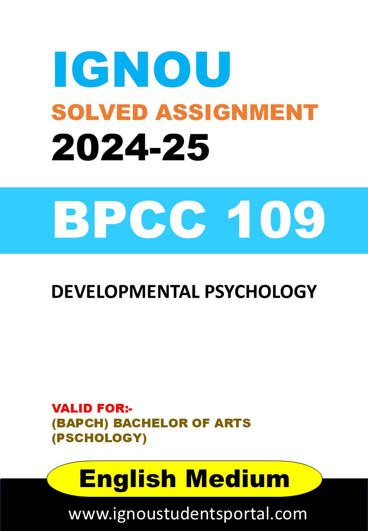 IGNOU BPCC 109 Solved Assignment 2024-25 (English Medium) – Download PDF