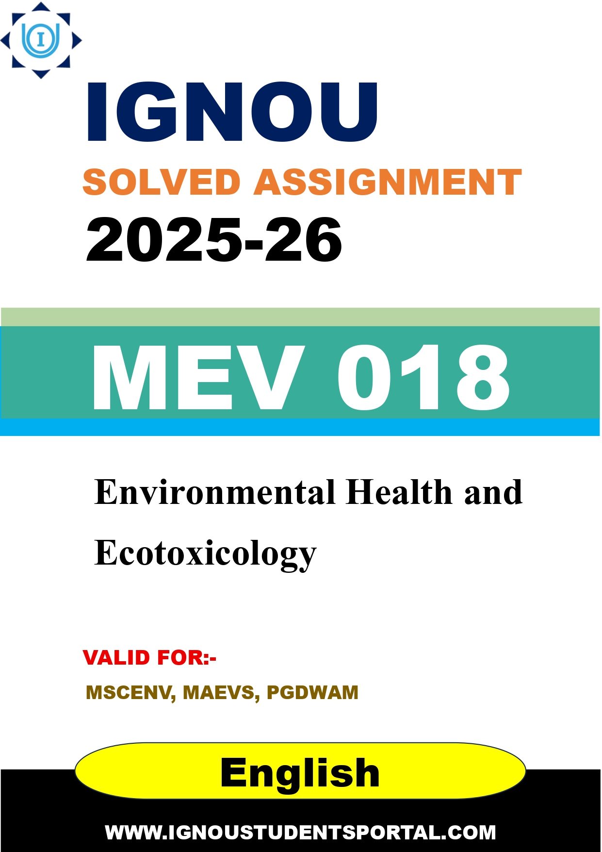 IGNOU MEV 018 Solved Assignment 2025-2026 (English Medium) – Download PDF