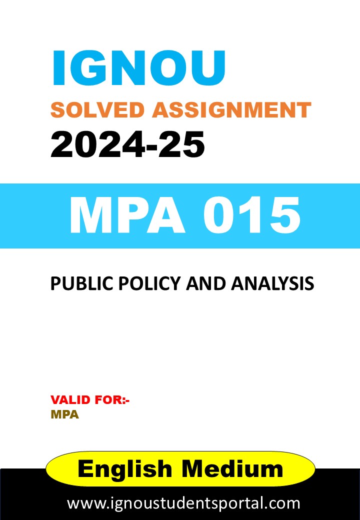 IGNOU MPA 15 Solved Assignment 2024-25 (ENGLISH Medium) – Download PDF