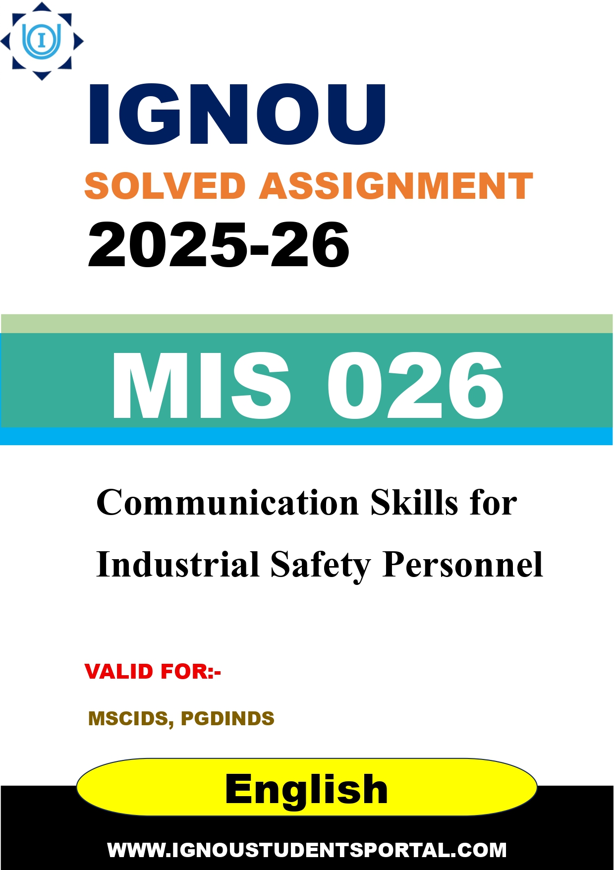 IGNOU MIS 026 Solved Assignment 2025-2026 (English Medium) – Download PDF