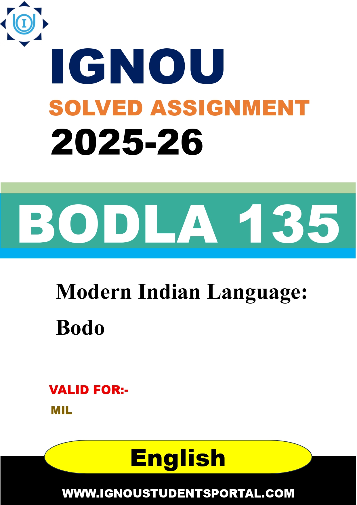 IGNOU BODLA 135 Solved Assignment 2025-2026 (English Medium) – Download PDF