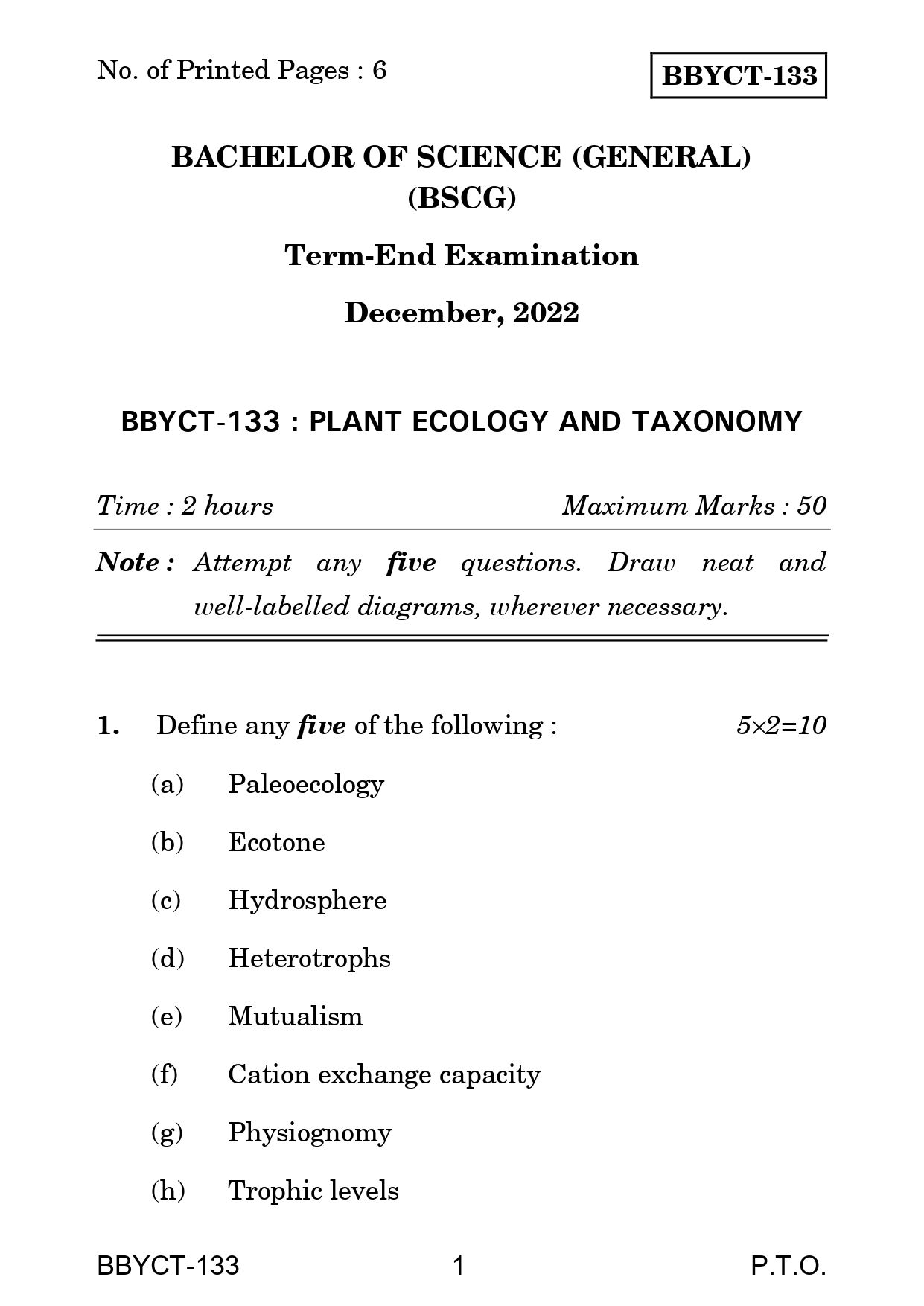 IGNOU BBYCT 133 Solved Previous Year Question Paper – December 2022 (English Medium) – Download PDF
