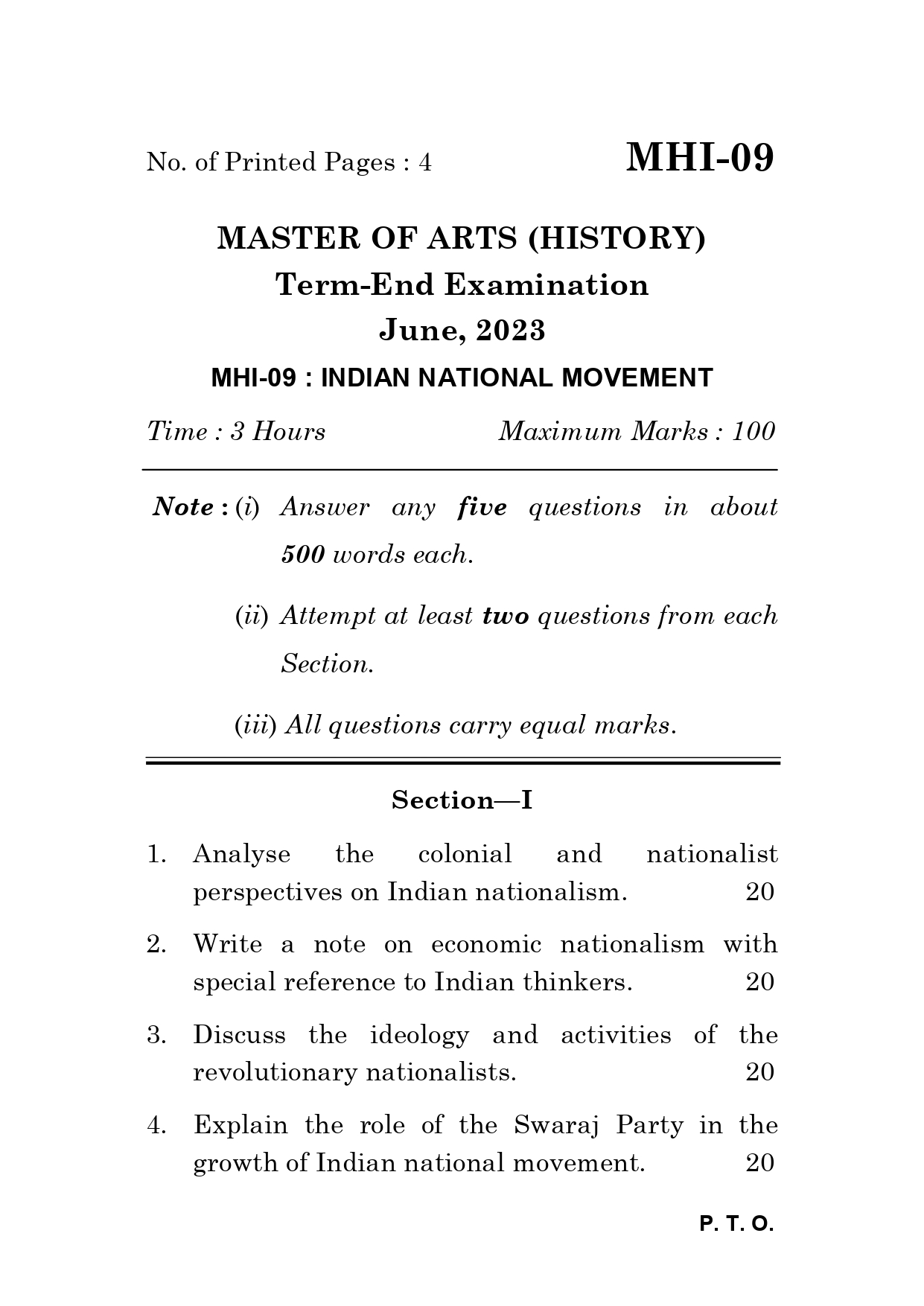 IGNOU MHI 09 Solved Previous Year Question Paper – June 2023 (Hindi Medium) – Download PDF