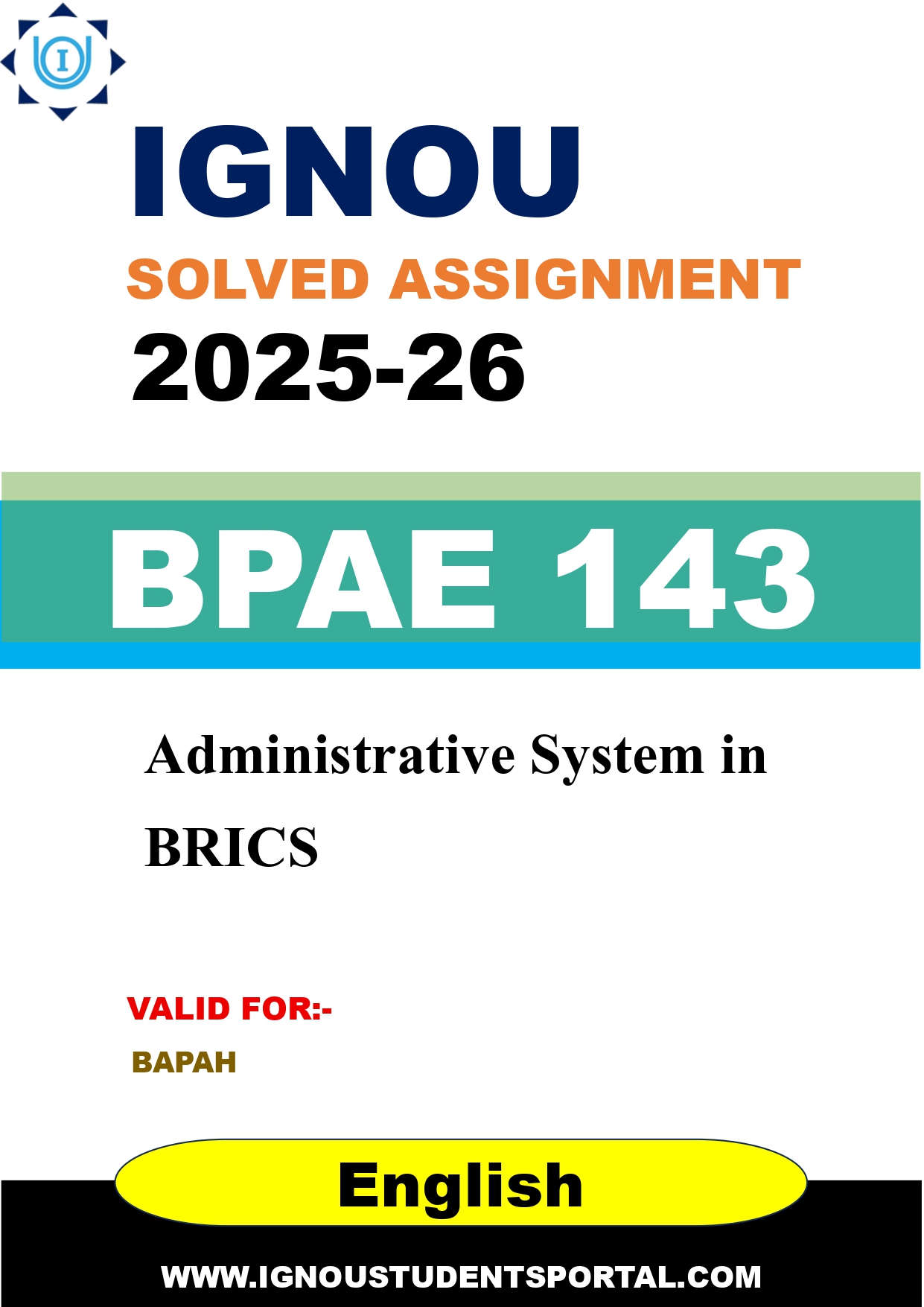 IGNOU BPAE 143 Solved Assignment 2025-2026 (English Medium) – Download PDF
