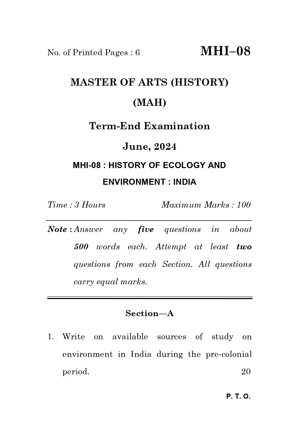 IGNOU MHI 08 Solved Previous Year Question Paper – June 2024 (Hindi Medium) – Download PDF