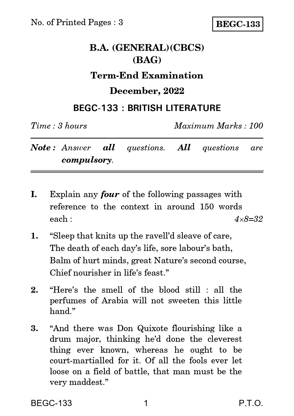 IGNOU BEGC 133 Solved Previous Year Question Paper –DECEMBER 2022 (ENGLISH Medium) – Download PDF