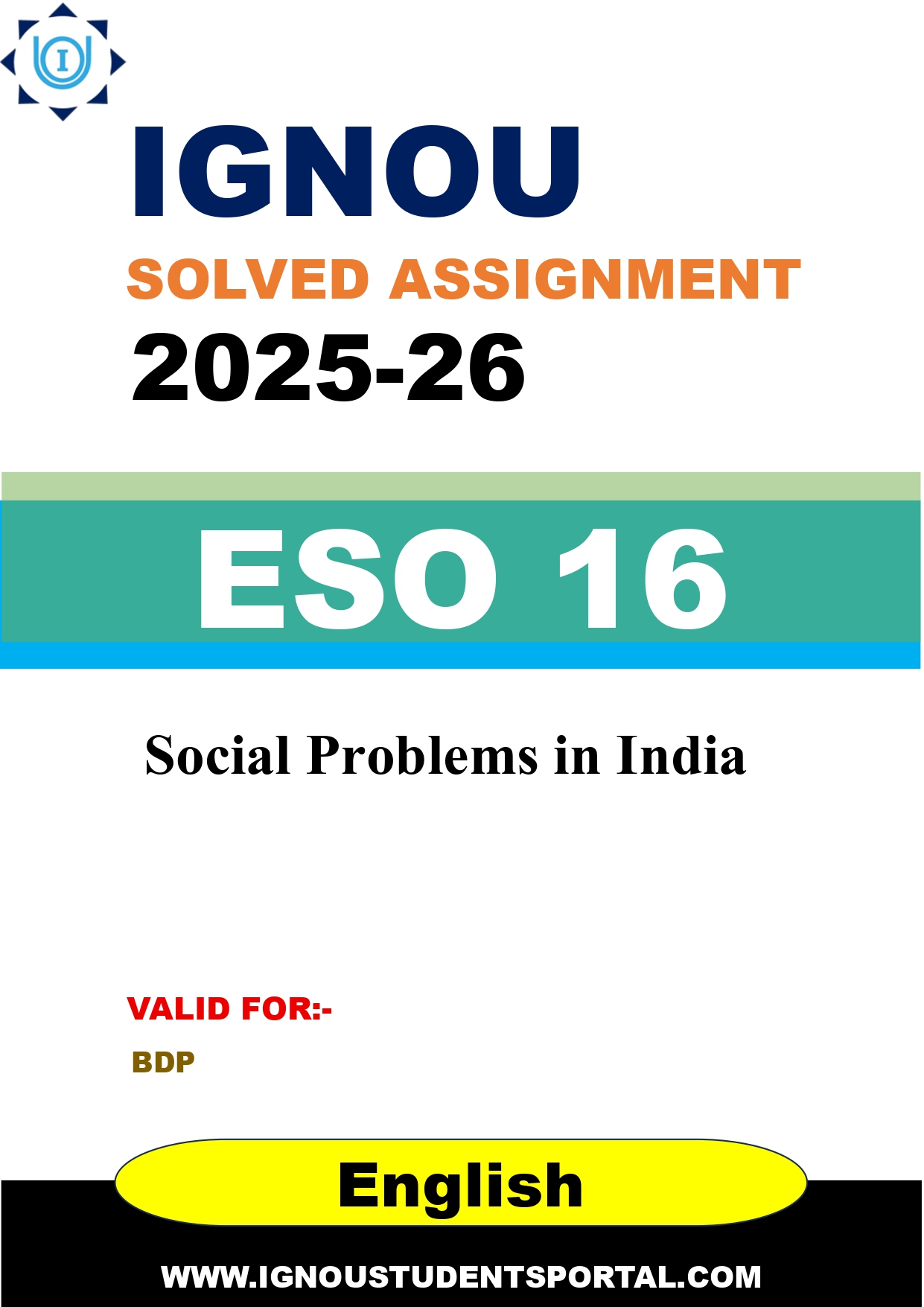 IGNOU ESO 16 Solved Assignment 2025-2026 (English Medium) – Download PDF