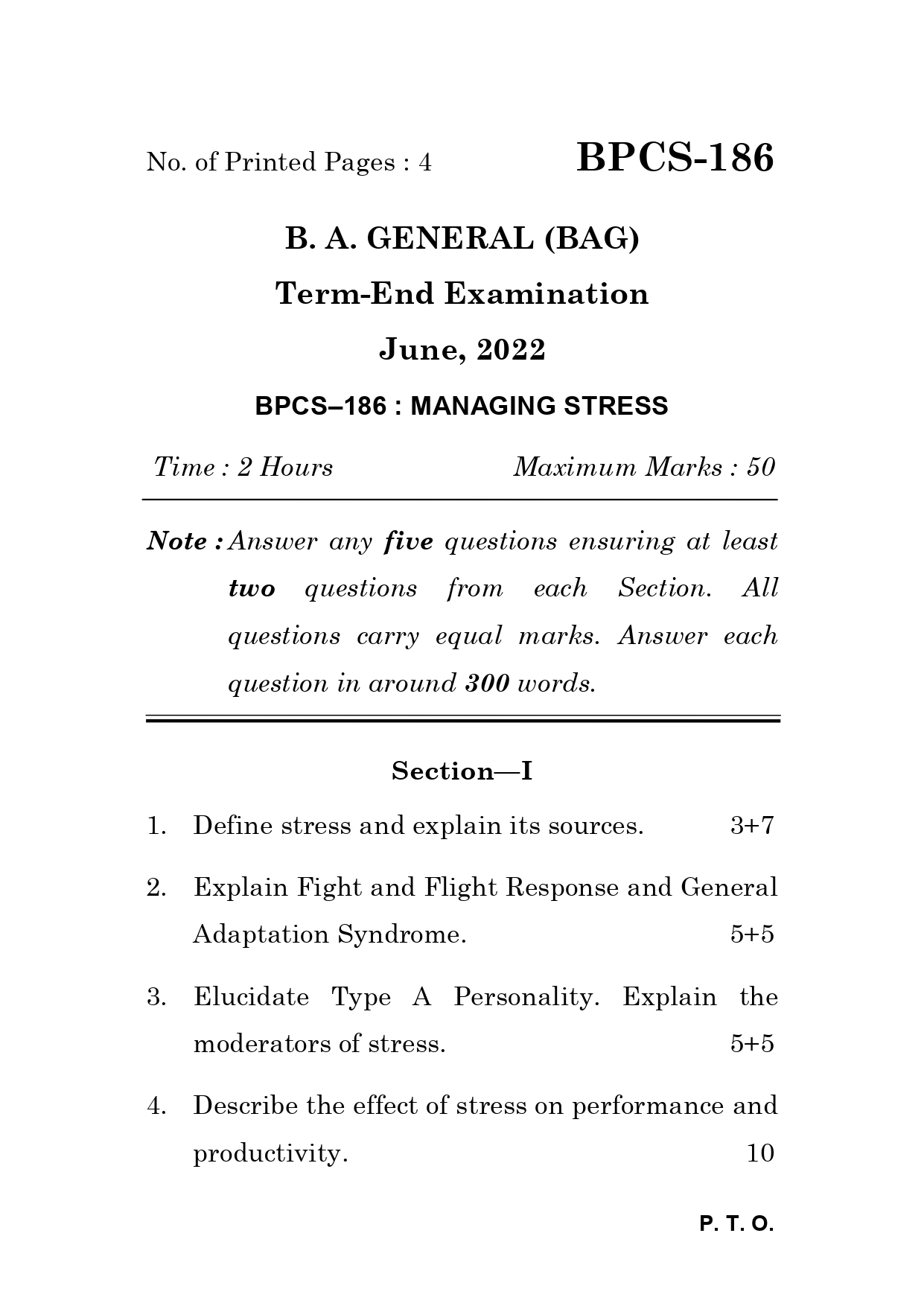 IGNOU BPCS 186 Solved Previous Year Question Paper – June 2023 (English Medium) – Download PDF