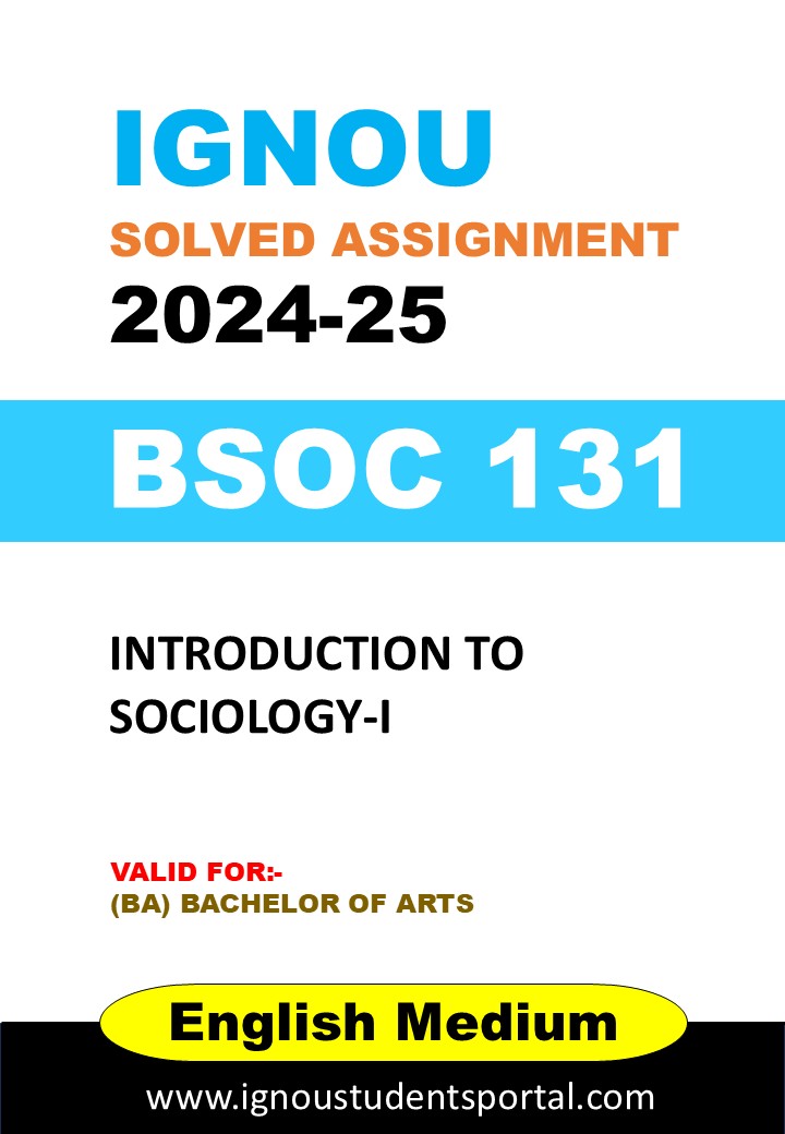 IGNOU BSOC 131 Solved Assignment 2024-25 (English Medium) – Download PDF
