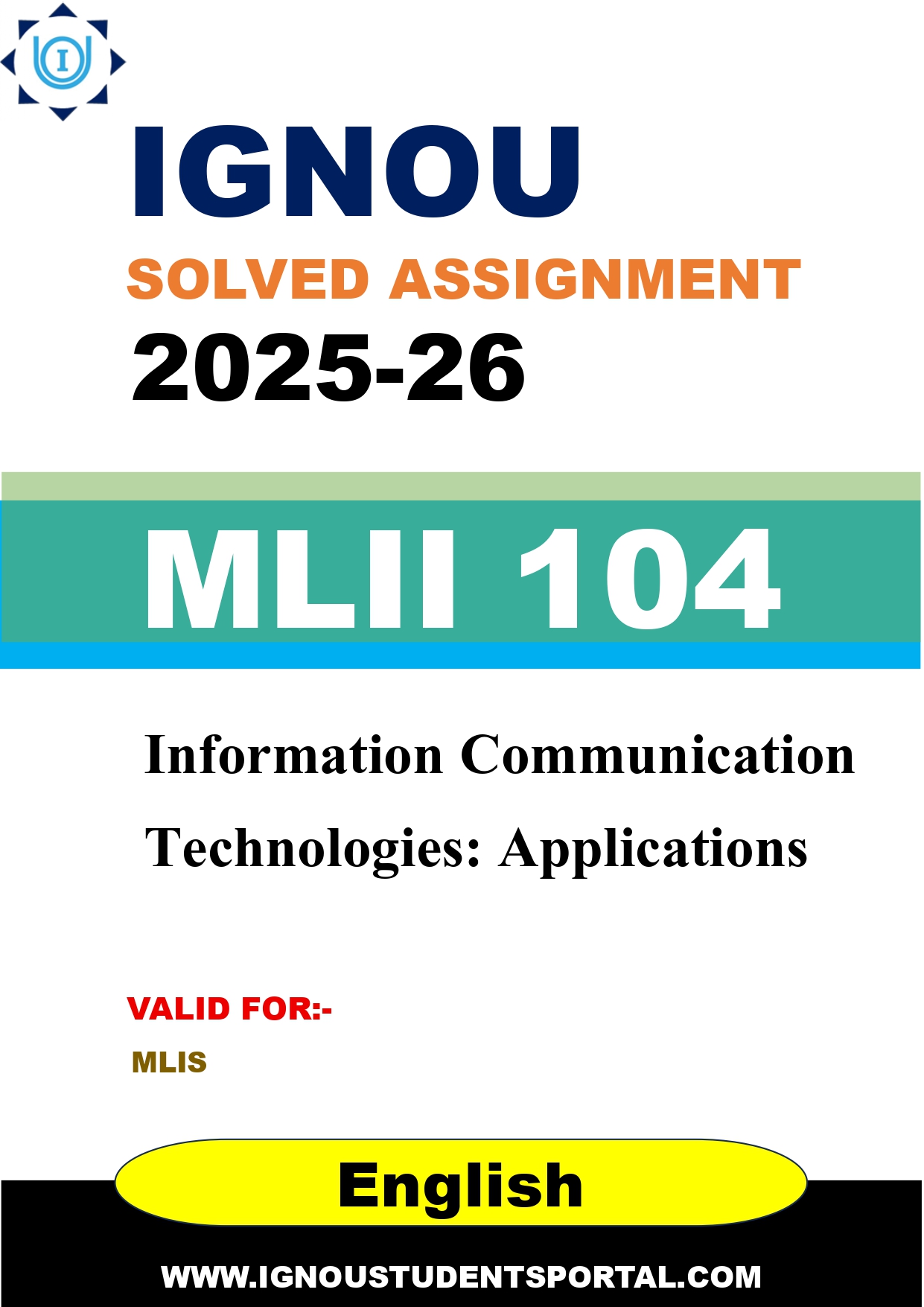 IGNOU MLII 104 Solved Assignment 2025-2026 (English Medium) – Download PDF