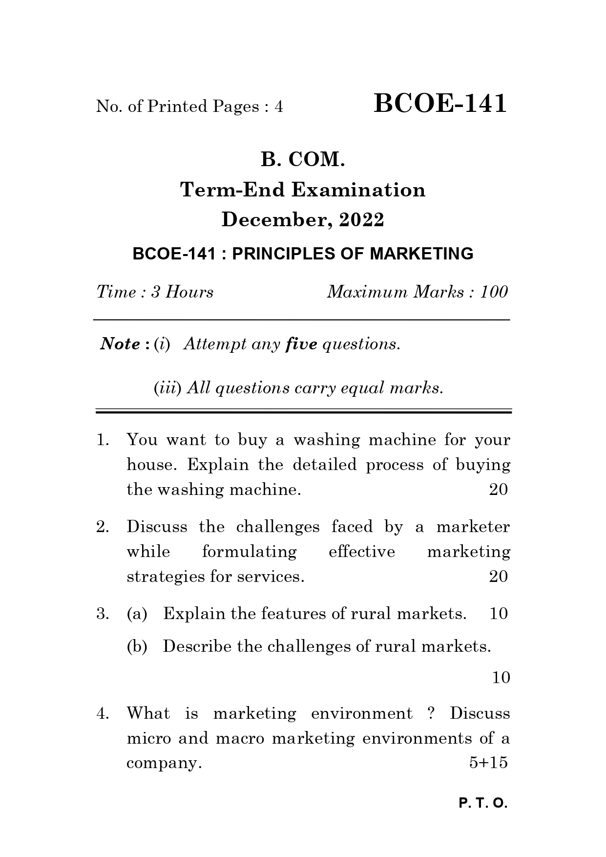 IGNOU BCOE 141 Solved Previous Year Question Paper – December 2022 (English Medium) – Download PDF