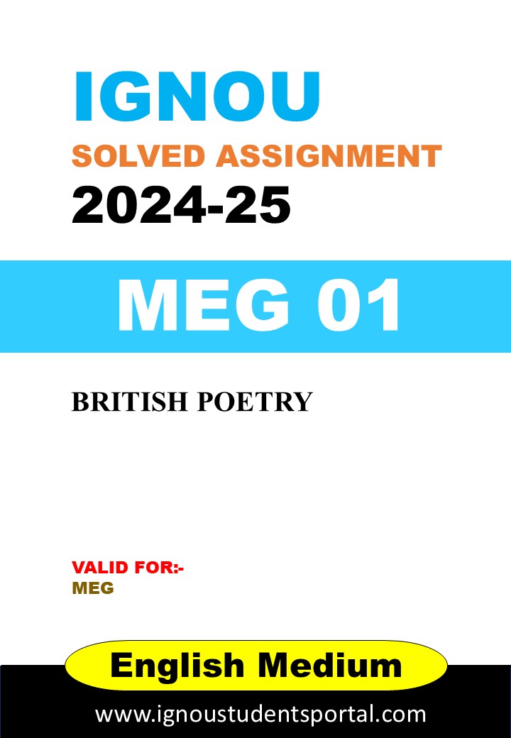 IGNOU MEG 01 Solved Assignment 2024-25 (ENGLISH Medium) – Download PDF
