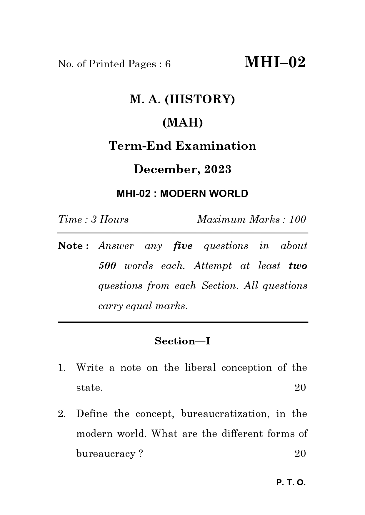 IGNOU MHI 02 Solved Previous Year Question Paper – December 2023 (Hindi Medium) – Download PDF