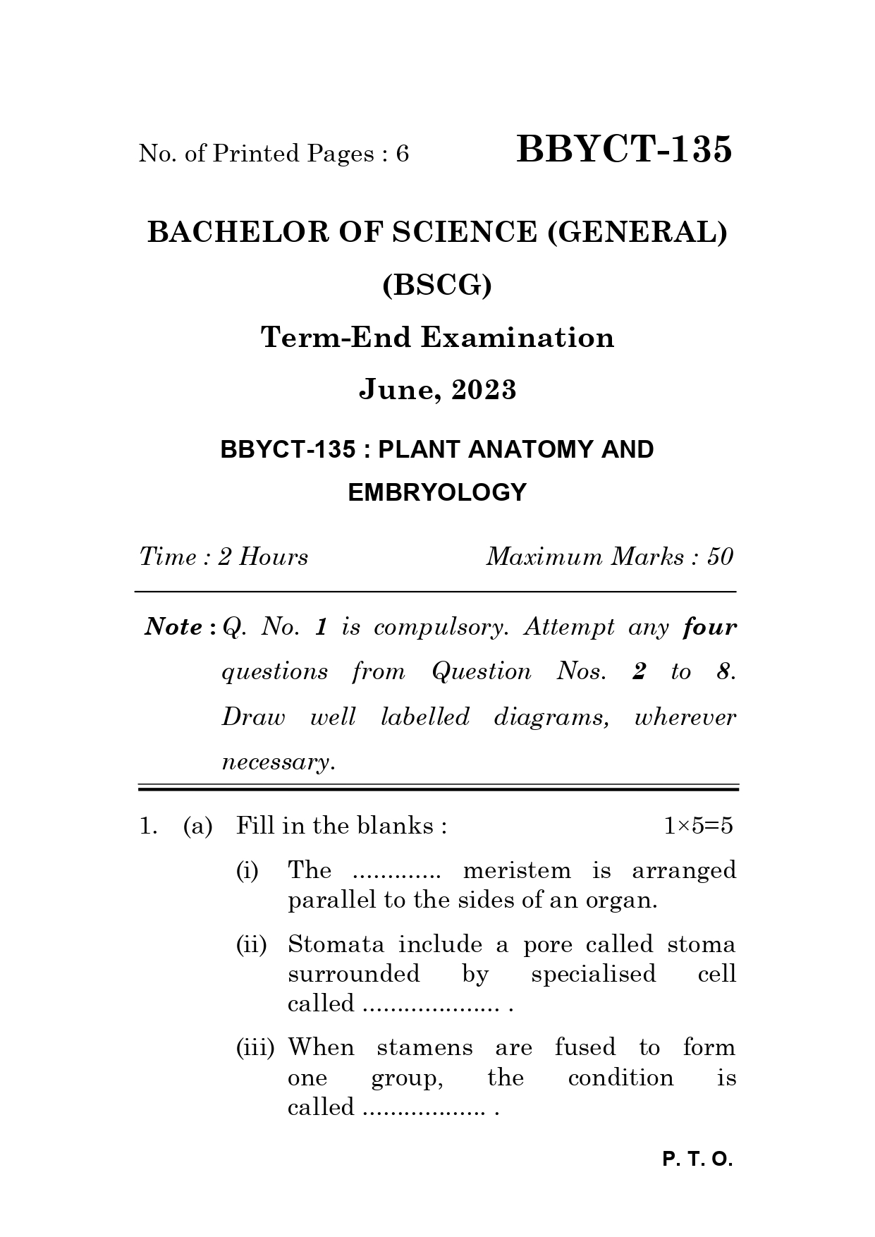 IGNOU BBYCT 135 Solved Previous Year Question Paper – June 2023 (English Medium) – Download PDF