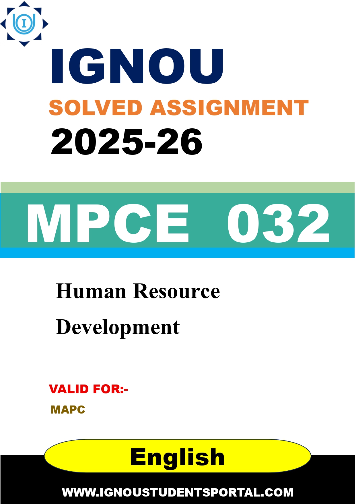 IGNOU MPCE 032 Solved Assignment 2025-2026: Human Resource Development (English Medium) | IGNOU Students Portal