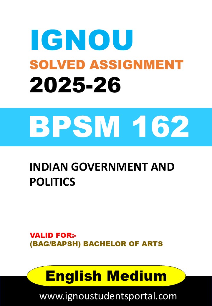 IGNOU BPSM 162 Solved Assignment 2025 (ENGLISH Medium) – Download PDF