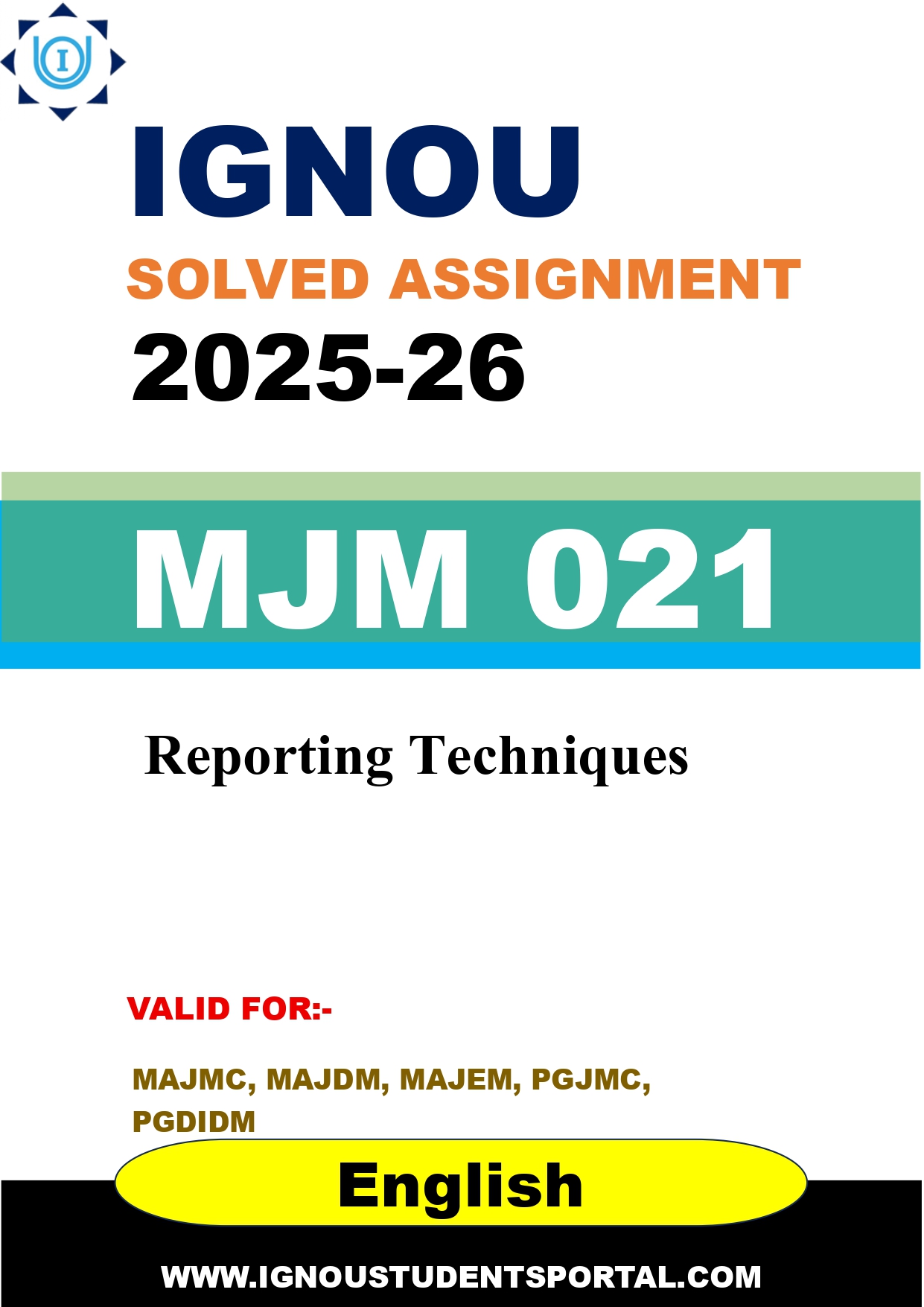 IGNOU MJM 021 Solved Assignment 2025-2026 (English Medium) – Download PDF