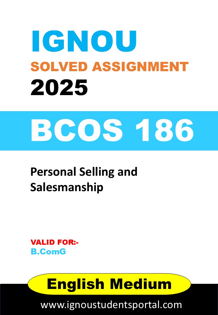IGNOU BCOS 186 Solved Assignment 2025 (ENGLISH Medium) – Download PDF
