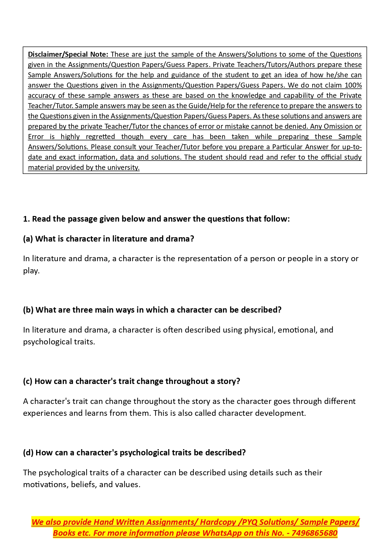 IGNOU BEGLA 137 Solved Previous Year Question Paper – June 2023 (English Medium) – Download PDF