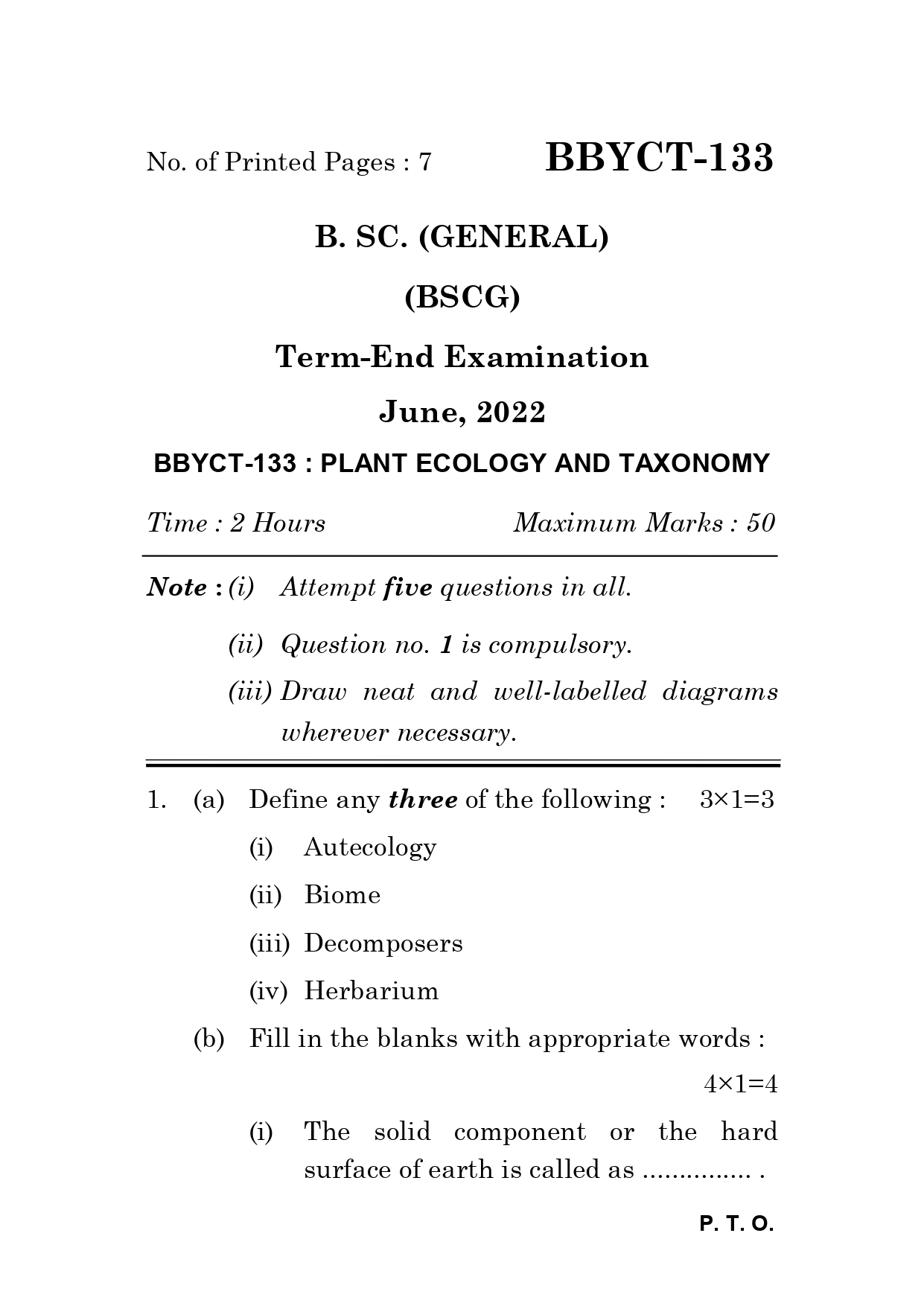 IGNOU BBYCT 133 Solved Previous Year Question Paper – June 2022 (English Medium) – Download PDF