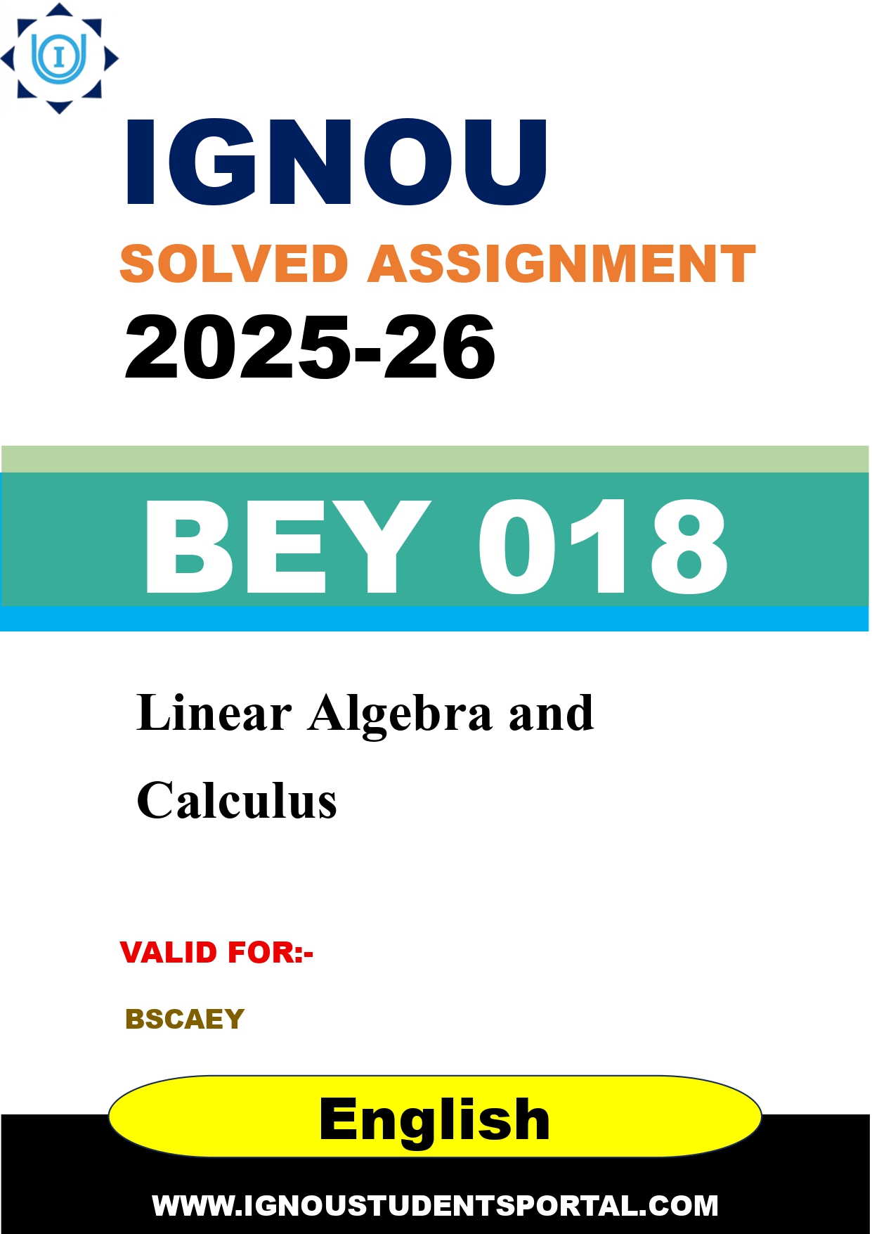 IGNOU BEY 018 Solved Assignment 2025-2026 (English Medium) – Download PDF