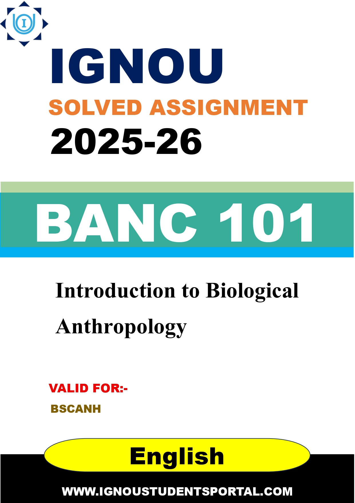 IGNOU BANC 101 Solved Assignment 2025-2026 (English Medium) – Download PDF