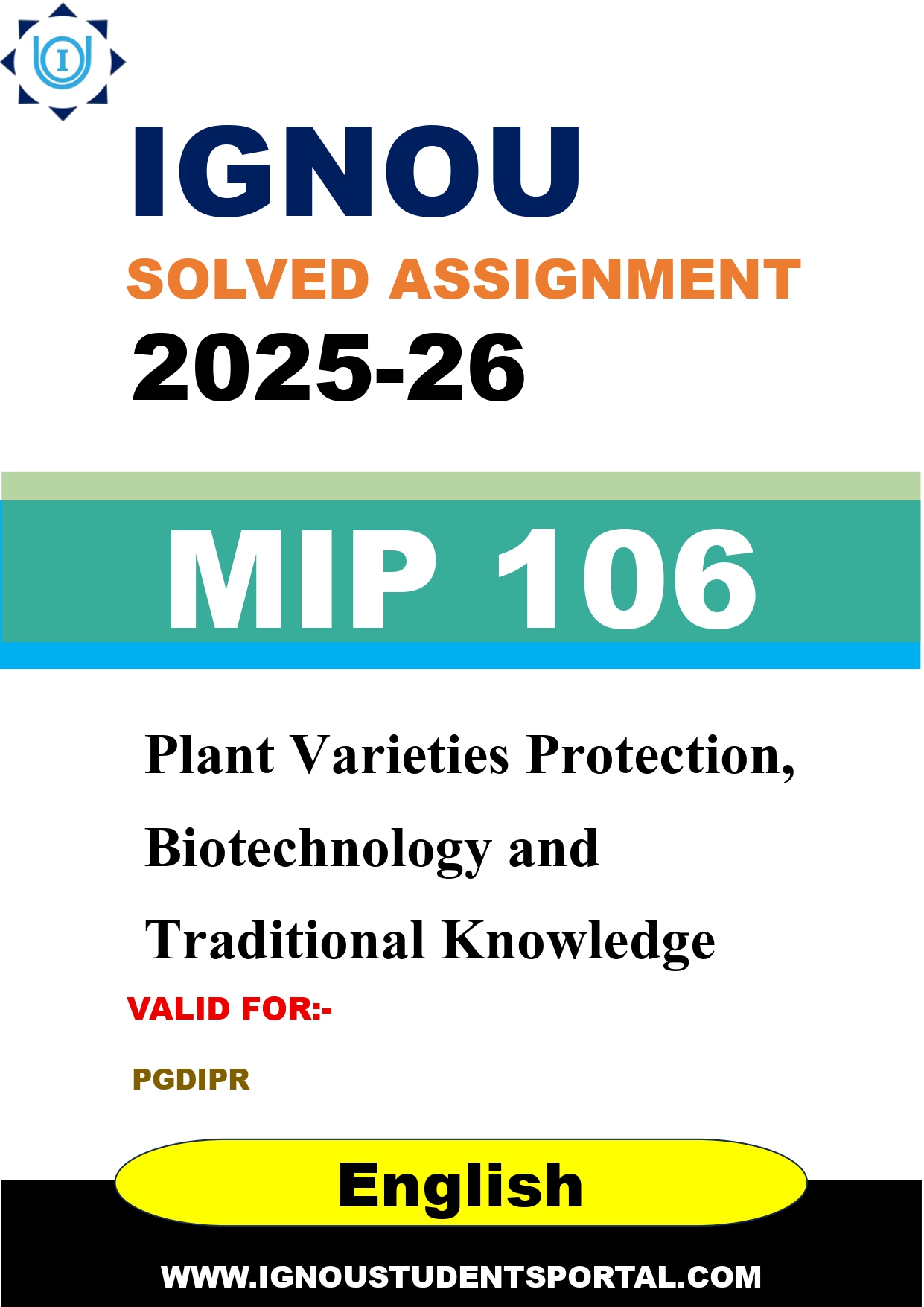 IGNOU MIP 106 Solved Assignment 2025-2026 (English Medium) – Download PDF