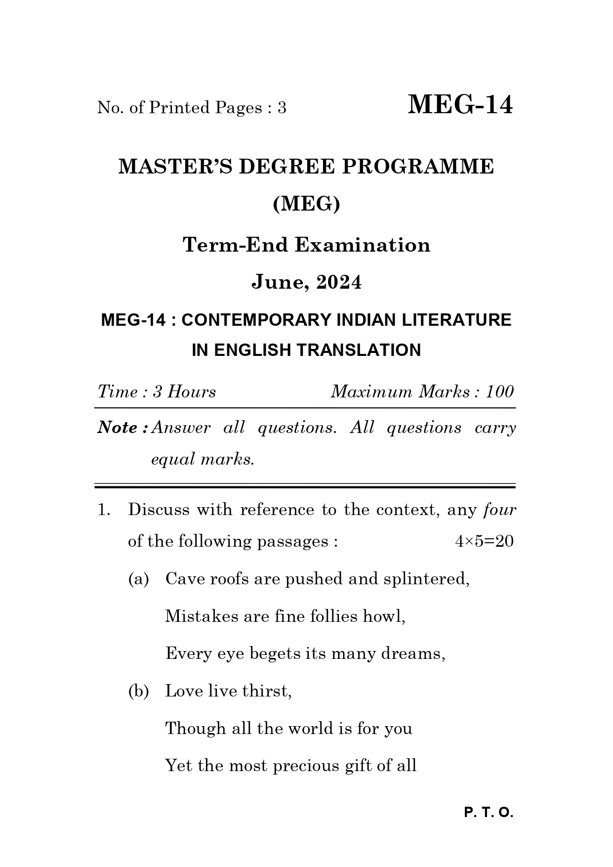 IGNOU MEG 14 Solved Previous Year Question Paper – June 2024 (English Medium) – Download PDF