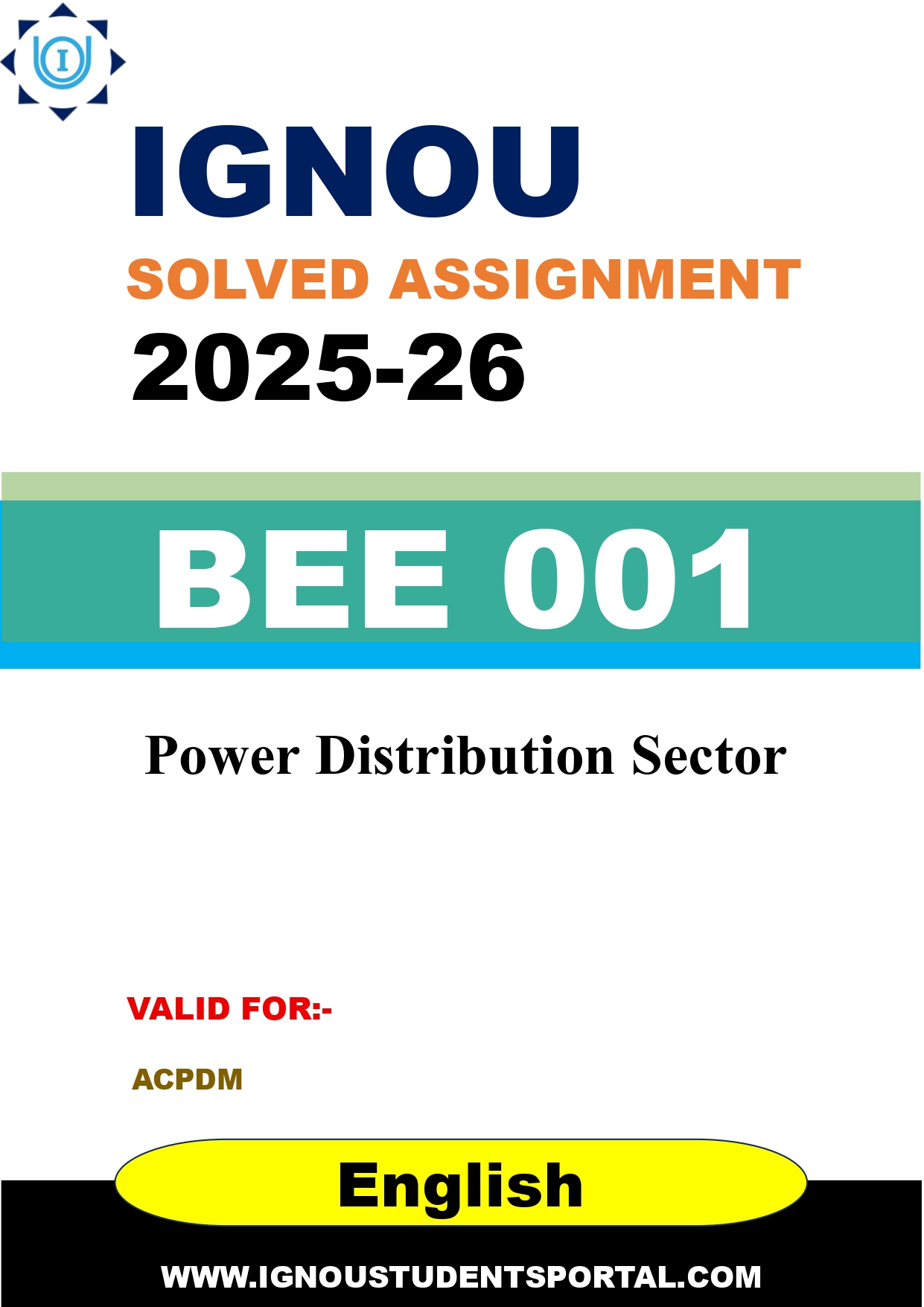 IGNOU BEE 001 Solved Assignment 2025-2026 (English Medium) – Download PDF