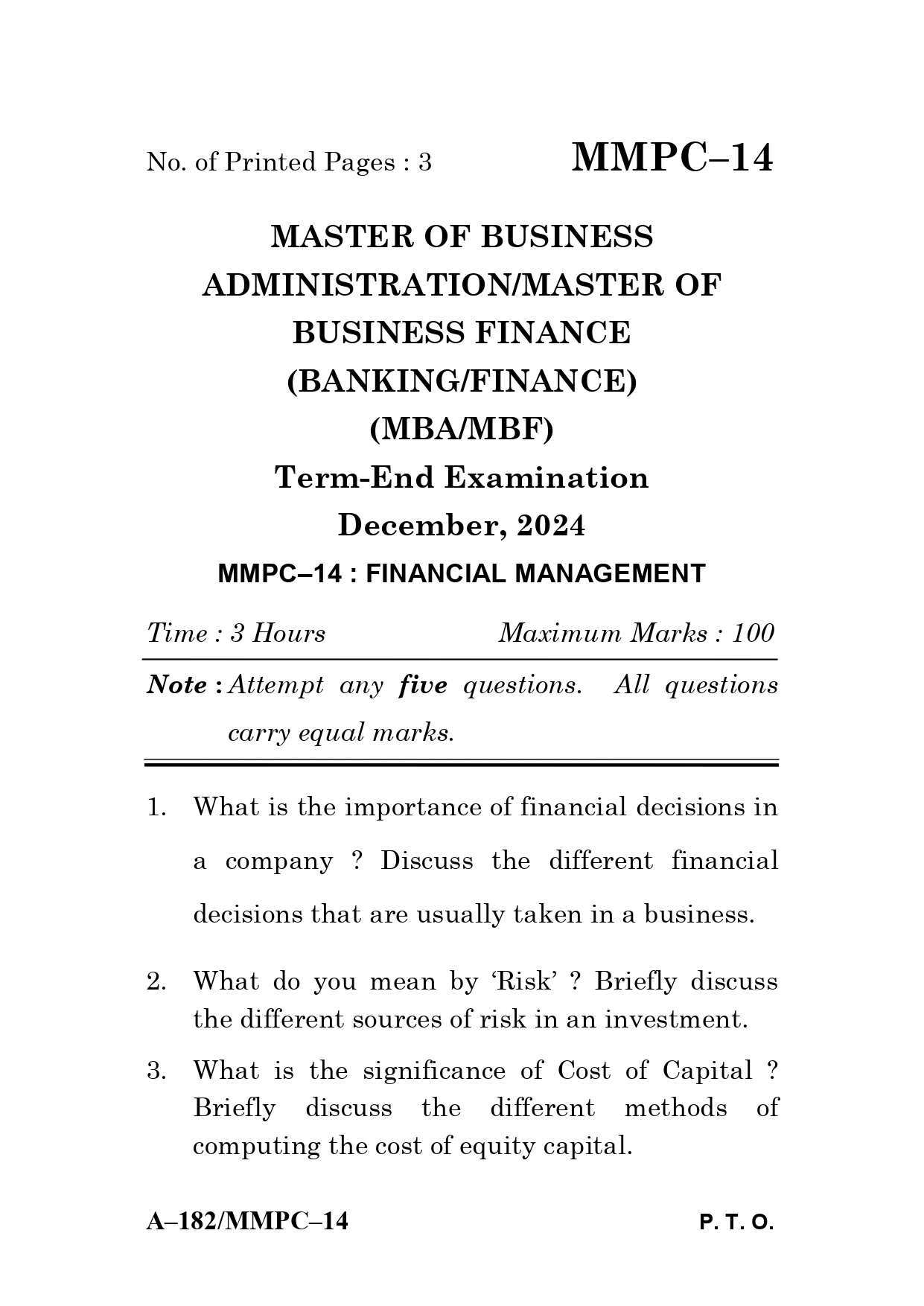 IGNOU MMPC 14 Solved Previous Year Question Paper – JUNE 2024 (English Medium) – Download PDF