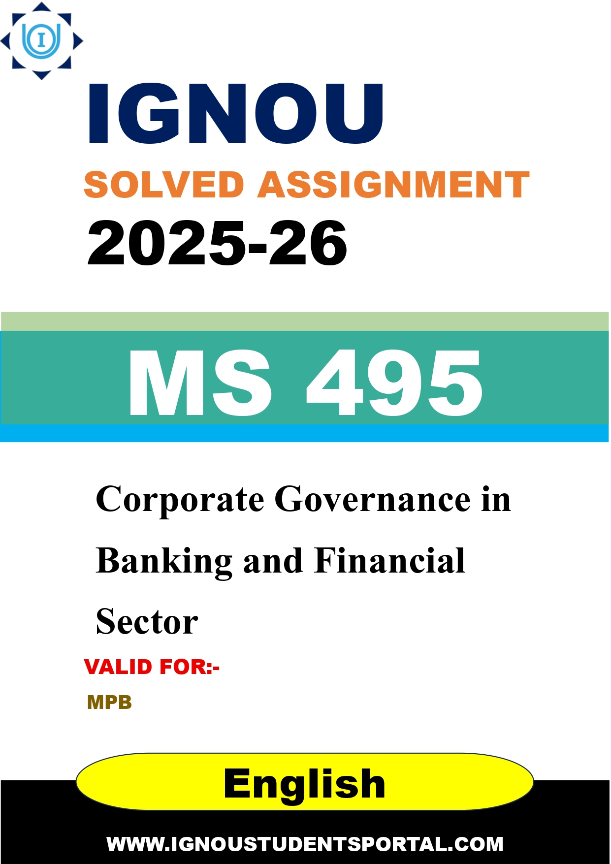 IGNOU MS 495 Solved Assignment 2025-2026: Corporate Governance in Banking and Financial Sector (English Medium) | IGNOU Students Portal