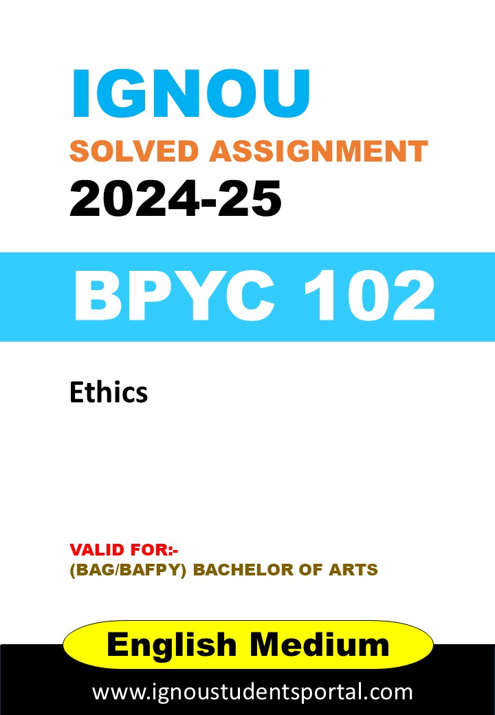 IGNOU BPYC 102 Solved Assignment 2025 (ENGLISH Medium) – Download PDF