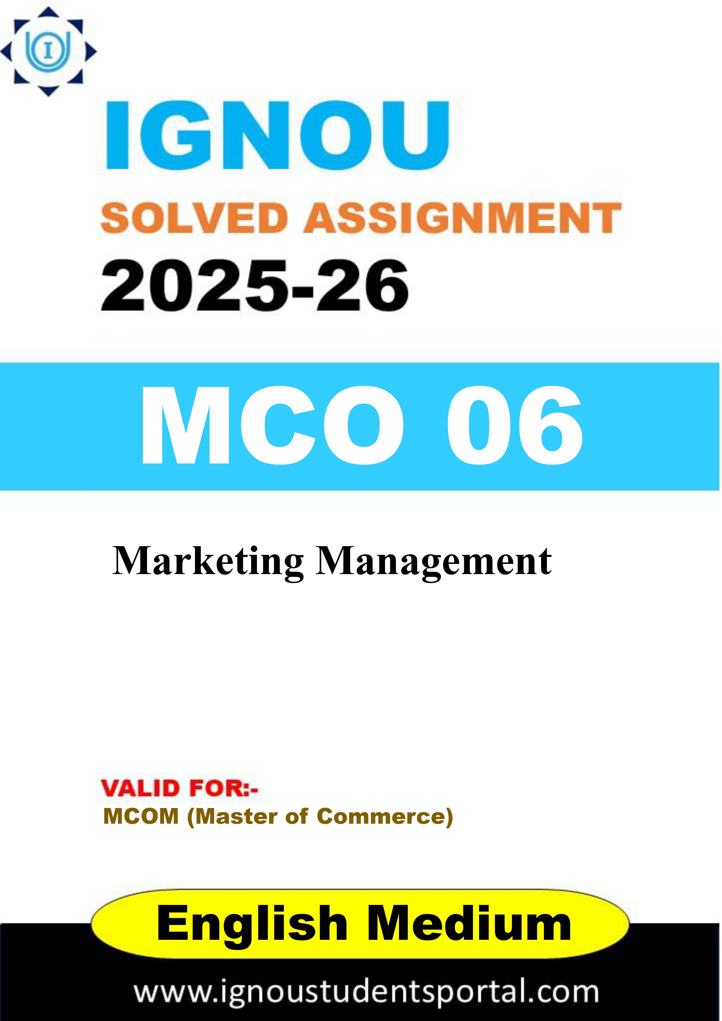 IGNOU MCO 06 Solved Assignment 2025-2026 (ENGLISH Medium) – Download PDF